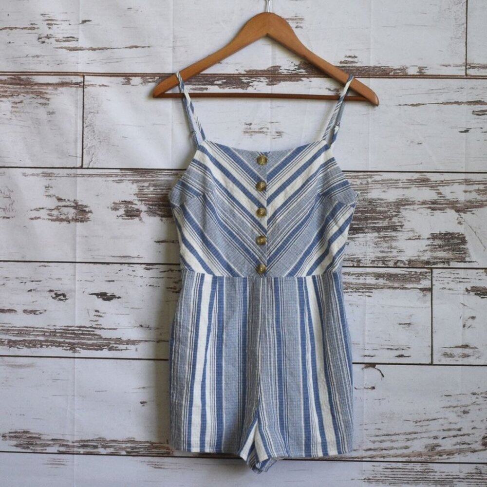 FASHION ON EARTH  Women's 100 % Cotton Blue Romper Size M